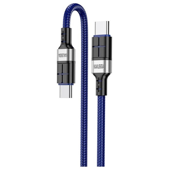 KAKUSIGA KSC-696 kábel, Type C – Type C, 1.2 méter 60W, kék, Ultra Fast-Charging