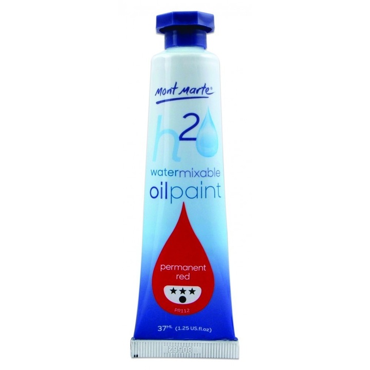 Culori ulei mixabile cu apa 37 ml Mont Marte - Permanent Red