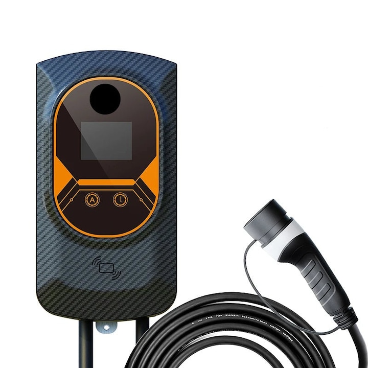 Зарядна станция, 22KW, 32A, 3 фази, EVSE Wallbox, APP Control, Черна