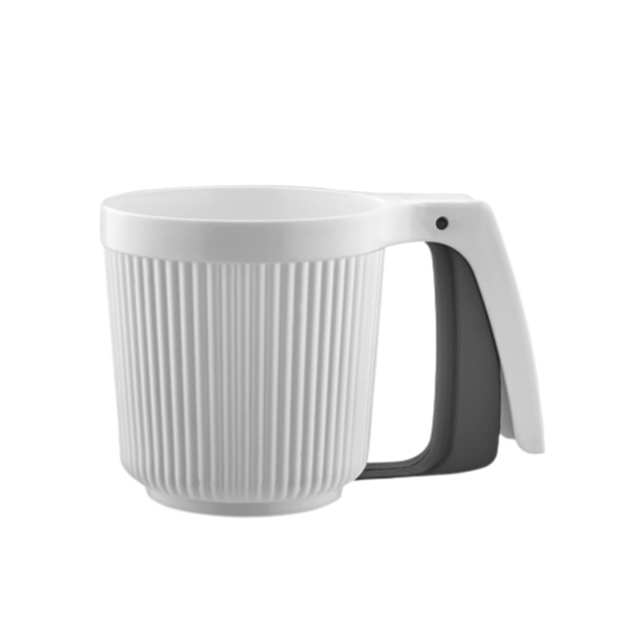 Sita mecanica tip cana pentru cernere faina, zahar pudra, cacao, Alb, 12 x 11 cm