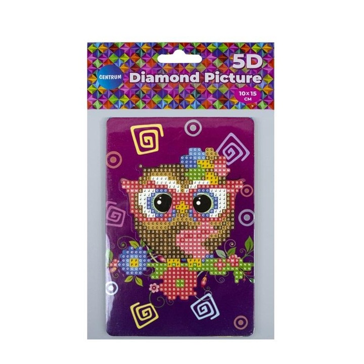 Set creativ copii PANTA PLAST, Mozaic Sowa, mini sevalet inclus, 10x15cm