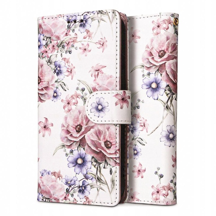 Калъф TECH-PROTECT Wallet, съвместим с Xiaomi Poco M6 Pro 4G / Redmi Note 13 Pro 4G Blossom Flower