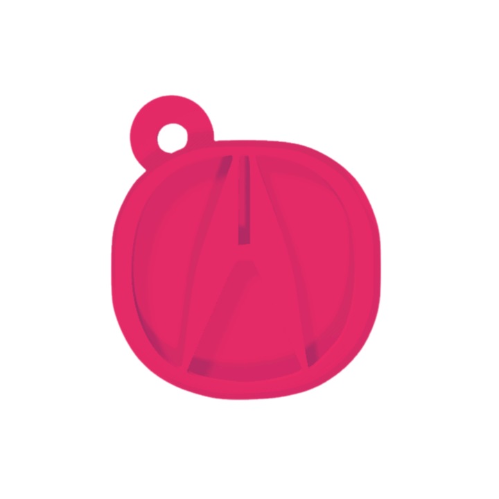 Breloc chei, "ACURA", 41 X 36 mm roz zmeuriu