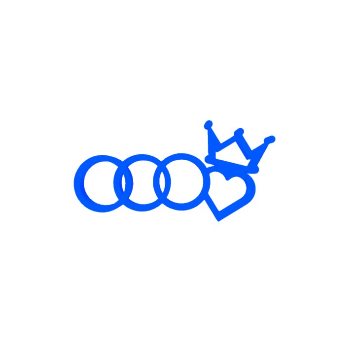 Breloc chei, "AUDI", 41 X 80 mm albastru