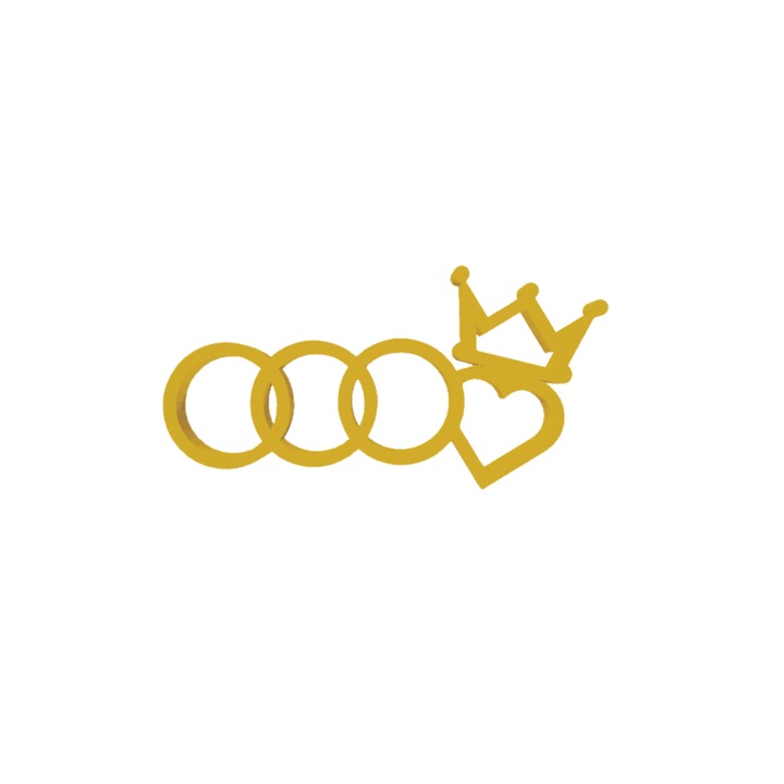 Breloc chei, "AUDI", 41 X 80 mm auriu