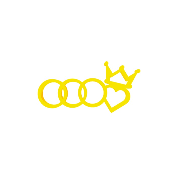 Breloc chei, "AUDI", 41 X 80 mm galben