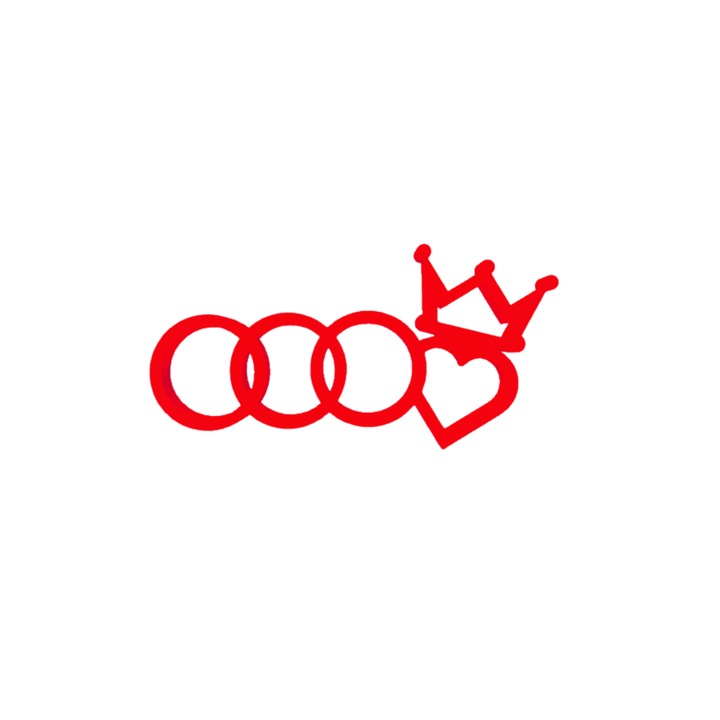 Breloc chei, "AUDI", 41 X 80 mm rosu