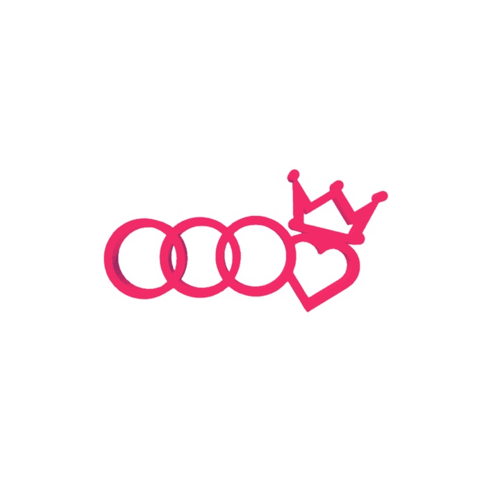 Breloc chei, "AUDI", 41 X 80 mm roz zmeuriu