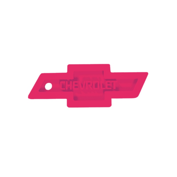 Kulcstartó, "CHEVROLET", 30X 80 mm málna rózsaszín