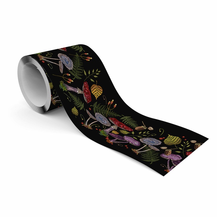 Banda decorativa, autoadeziva, Muralo, 10 cm x 300 cm Ciuperci de padure