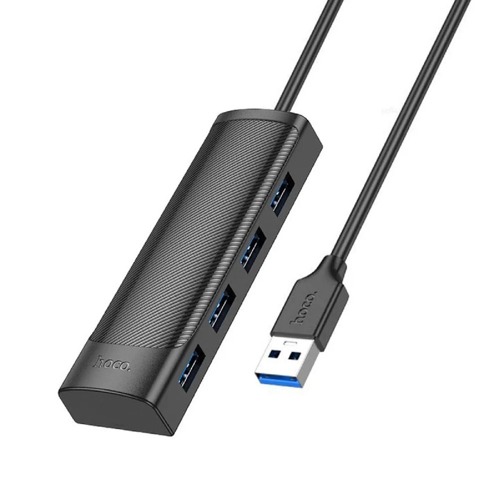 Többportos USB-A hub 4xUSB-A 2.0-hoz, 480 Mps, 1,2 m, fekete, Hoco HB41