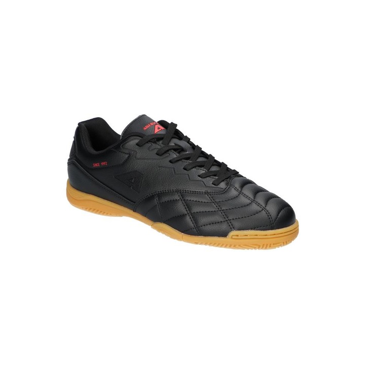 Pantofi Sport pentru fotbal, American Club, Fh6624, Materiale Solide, Siret, Pantofi de sala, Negru