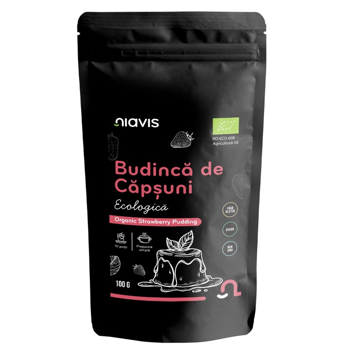 Budinca de Capsuni fara Gluten Ecologica/Bio 100g NIAVIS