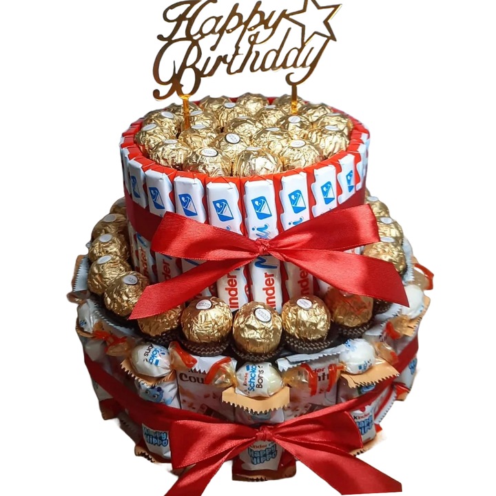 Tort pe doua etaje diverse sortimente de ciocolata si praline prestige, 106 produse