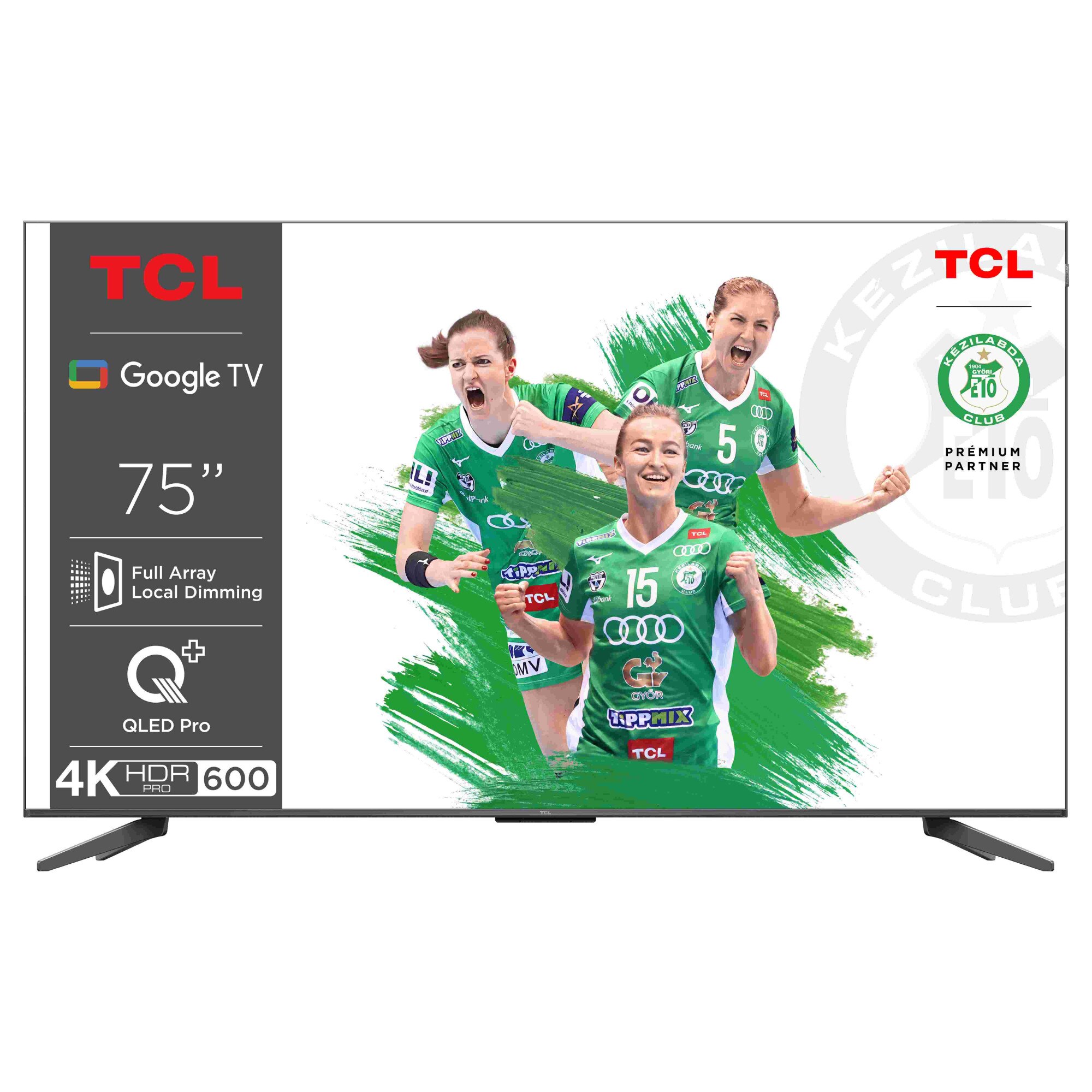 Televizor TCL QLED 75C655 Pro, 189 cm, Smart Gloogle TV, 4k Ultra HD, Clasa F (Model 2024)