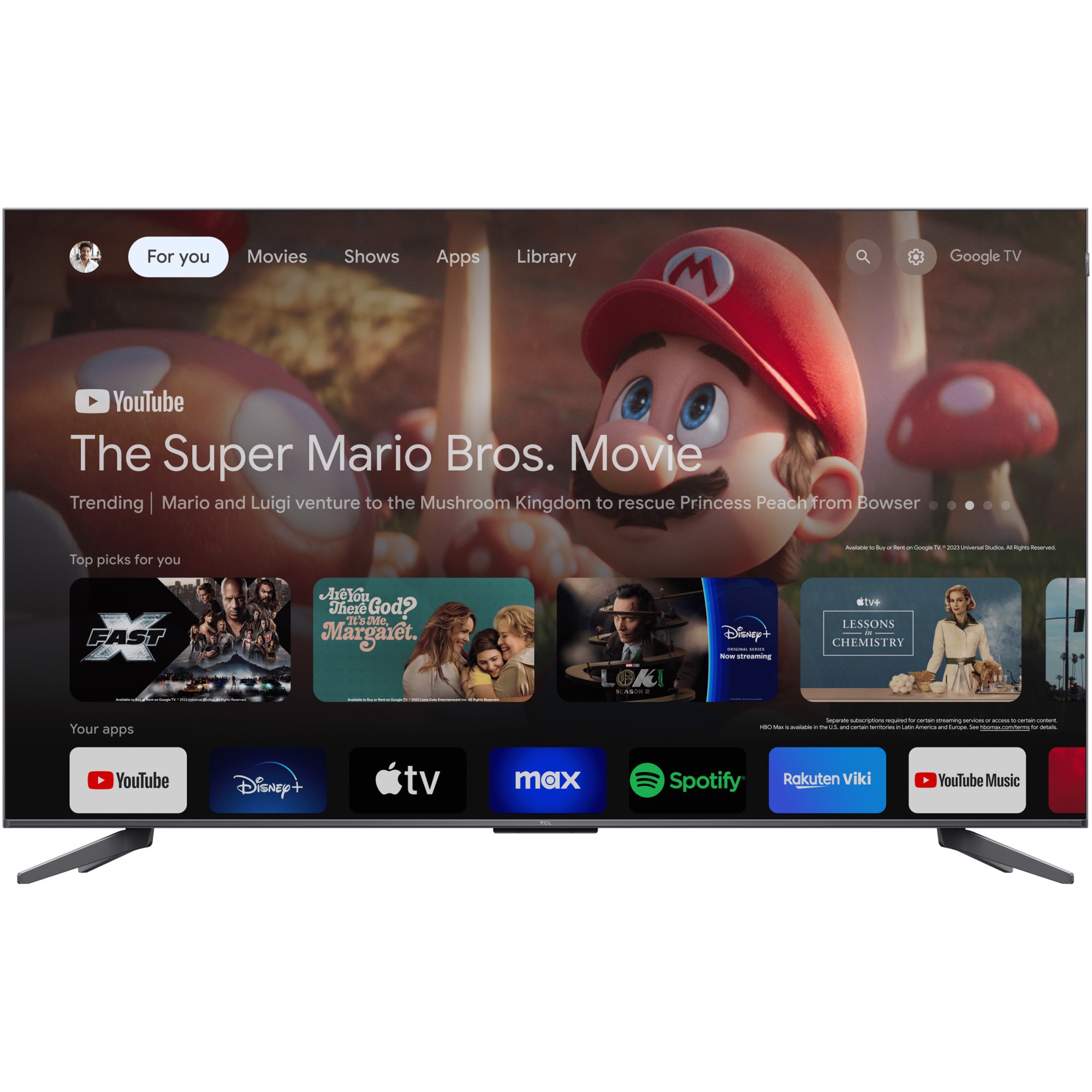 Televizor TCL QLED 75C655 Pro, 189 cm, Smart Gloogle TV, 4k Ultra HD, Clasa F (Model 2024)