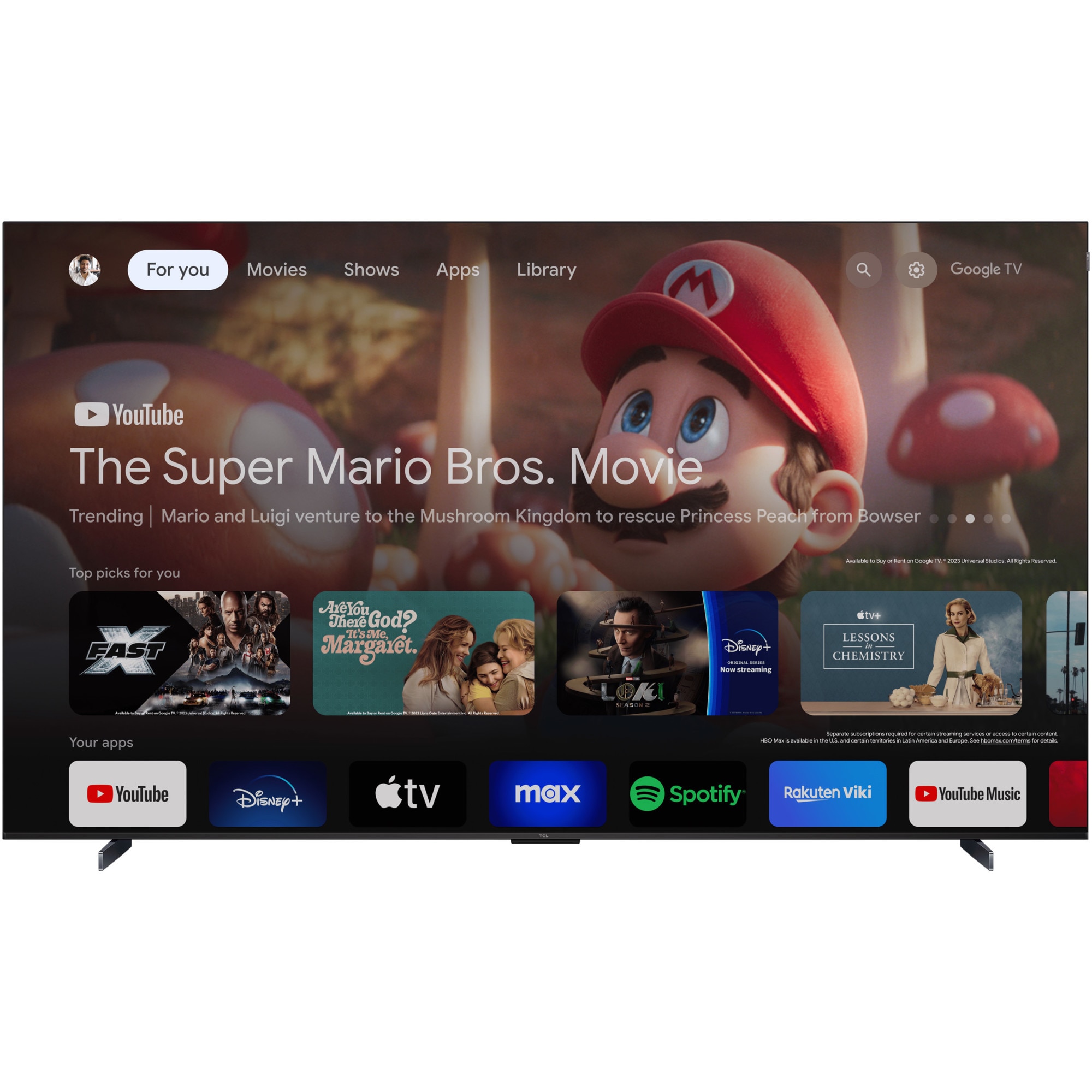 Televizor TCL QLED 98C655, 248 cm, Smart Google TV, 4K Ultra HD, 100Hz, Clasa G