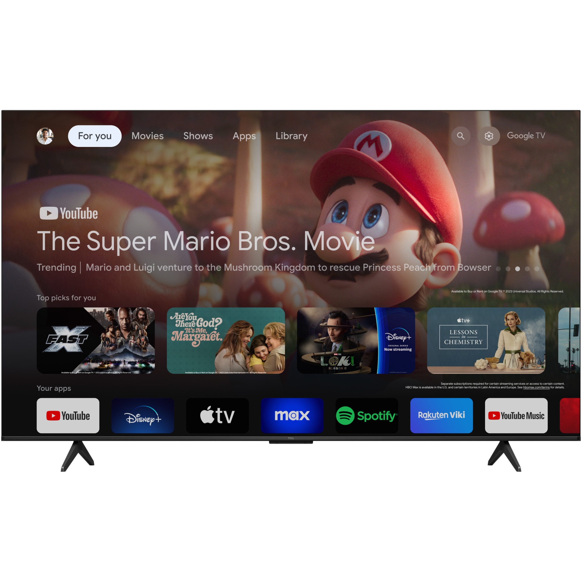 Televizor TCL LED 55P755, 139 cm, Smart Google TV, 4K Ultra HD, Clasa F (Model 2024)