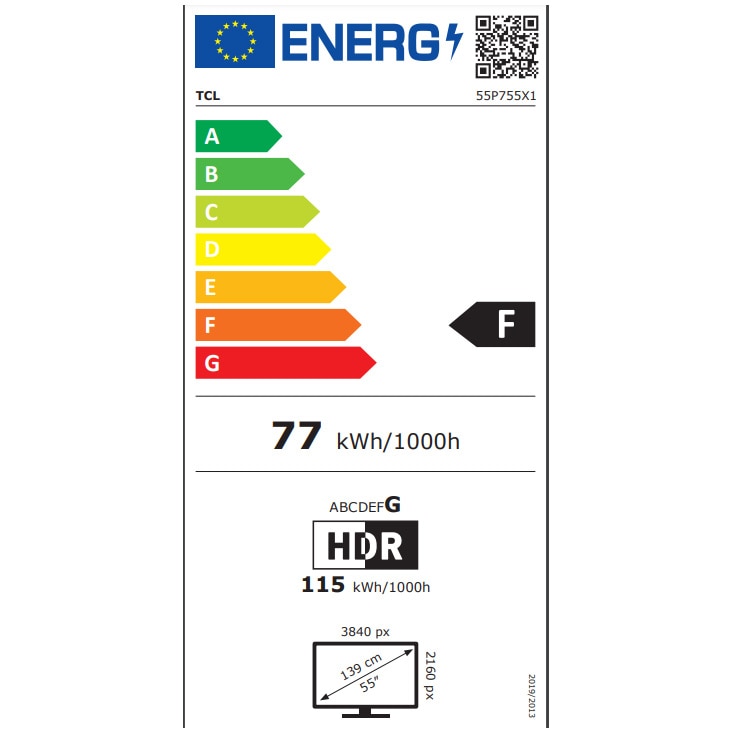 Телевизор TCL LED 55P755, 55" (139 см), Smart Google TV, 4K Ultra HD ...