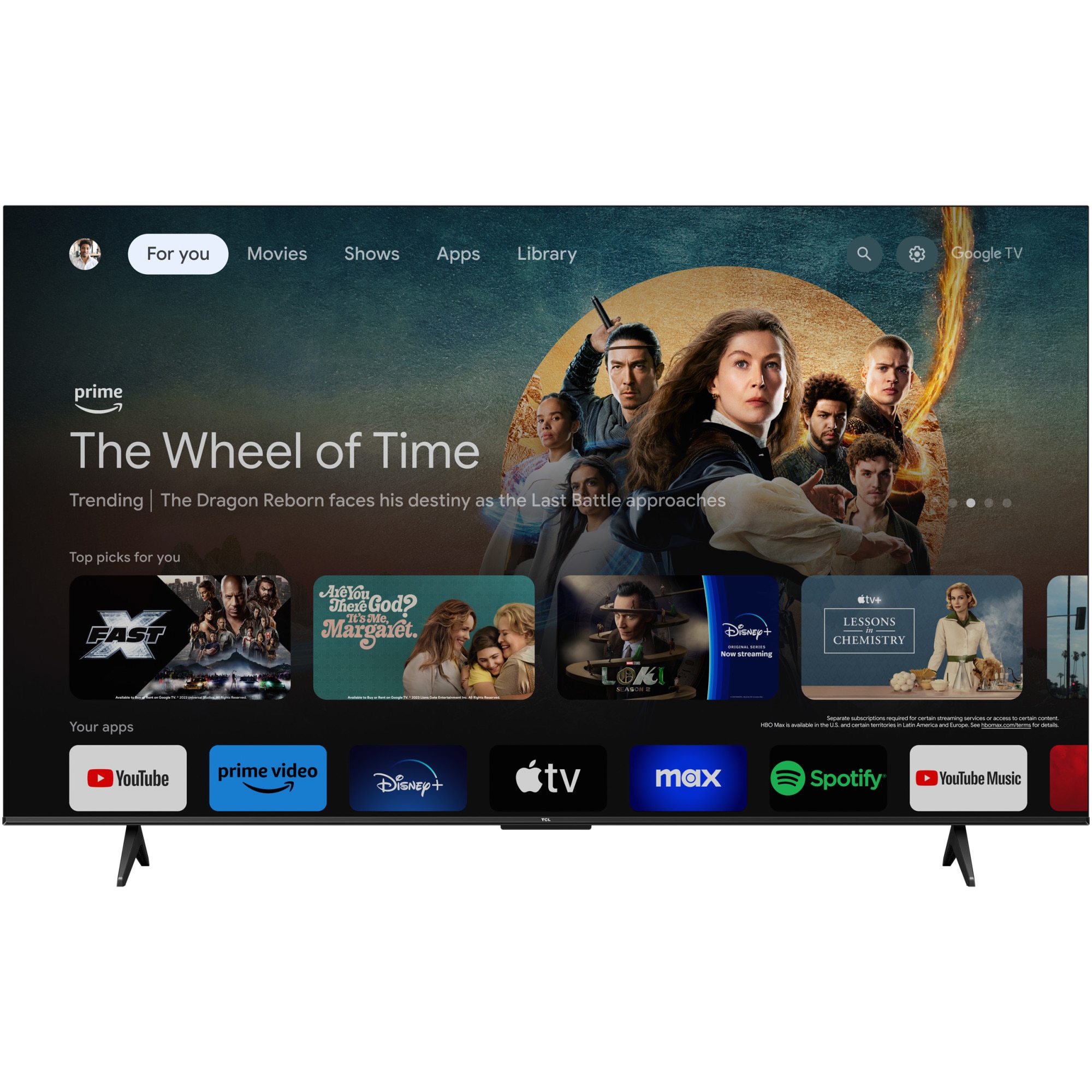 Телевизор TCL LED 75P655, 75" (189 см), Smart Google TV, 4K Ultra HD ...