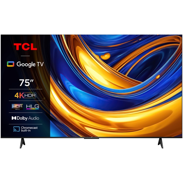 Televizor TCL LED 75P655, 189 cm, Smart Google TV, 4K Ultra HD, Clasa E (Model 2024)