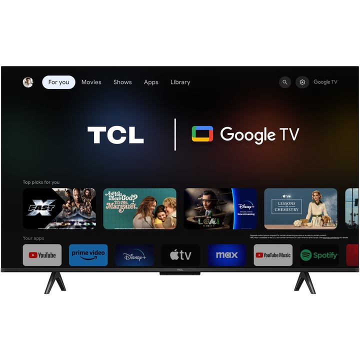 Телевизор TCL LED 43P755, 43" (108 см), Smart Google TV, 4K Ultra HD ...