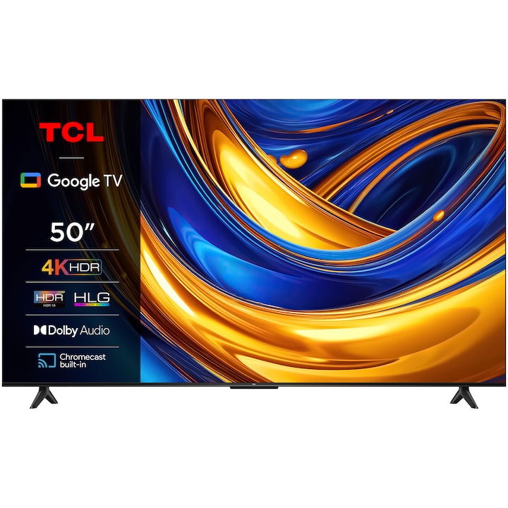 Televizor TCL LED 50P655, 126 cm, Smart Google TV, 4K Ultra HD, Clasa F (Model 2024)