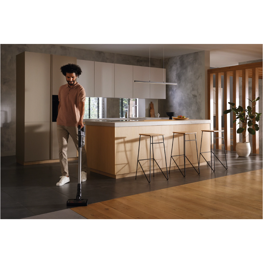 Aspirator vertical Miele Duoflex HX1 Cat & Dog 12377820, 2 in 1, 210 W, 0,3 l, autonomie 55 min, filtru Hygiene, tehnologie Vortex, perie Electro Compact, negru