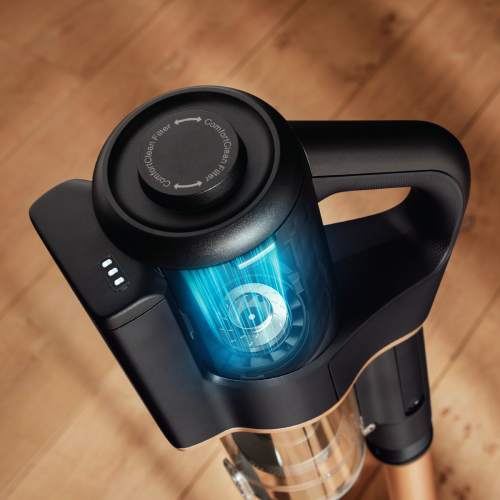 Aspirator vertical Miele Duoflex HX1 Total Care 12377850, 2 in 1, 210 W, 0,3 l, autonomie 55 min, filtru Hygiene, tehnologie Vortex, perie electrica MultiFloor, negru