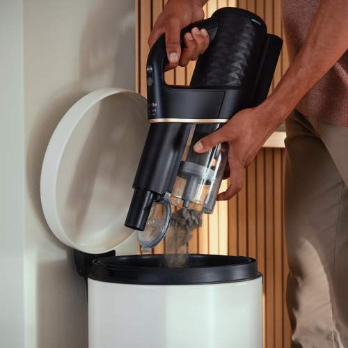 Aspirator vertical Miele Duoflex HX1 Total Care 12377850, 2 in 1, 210 W, 0,3 l, autonomie 55 min, filtru Hygiene, tehnologie Vortex, perie electrica MultiFloor, negru