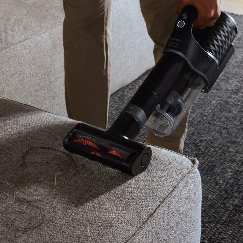 Aspirator vertical Miele Duoflex HX1 Total Care 12377850, 2 in 1, 210 W, 0,3 l, autonomie 55 min, filtru Hygiene, tehnologie Vortex, perie electrica MultiFloor, negru