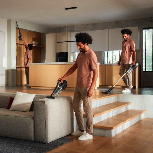 Aspirator vertical Miele Duoflex HX1 Total Care 12377850, 2 in 1, 210 W, 0,3 l, autonomie 55 min, filtru Hygiene, tehnologie Vortex, perie electrica MultiFloor, negru