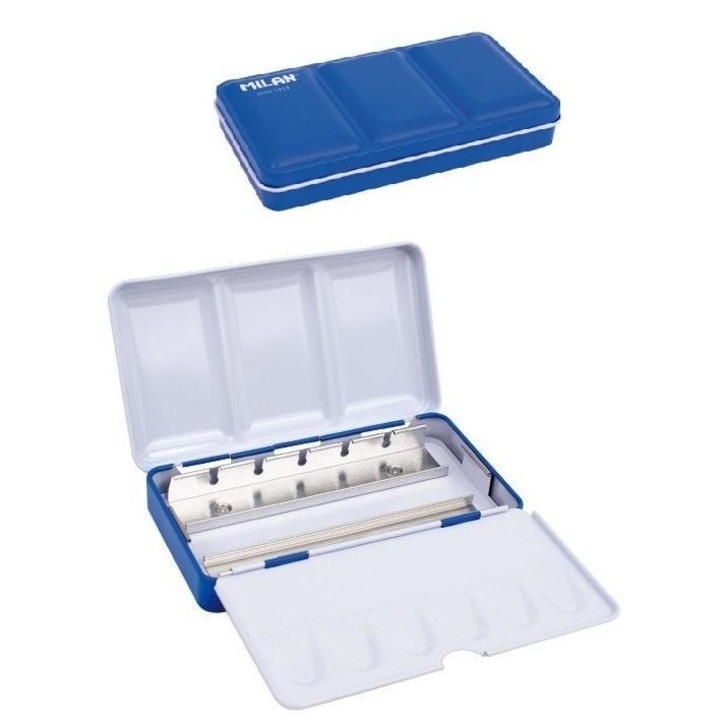 Carcasa pentru 12 zaruri, MILAN, Metal, Albastru