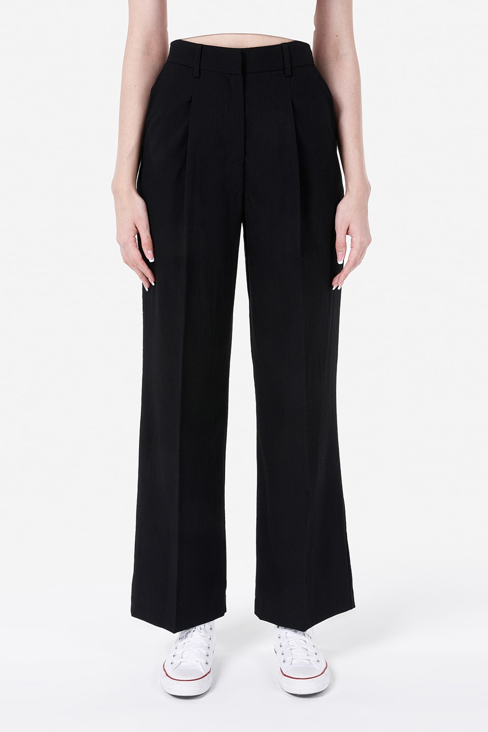 COLIN'S, Pantaloni ampli cu talie inalta, Negru, 34-L32