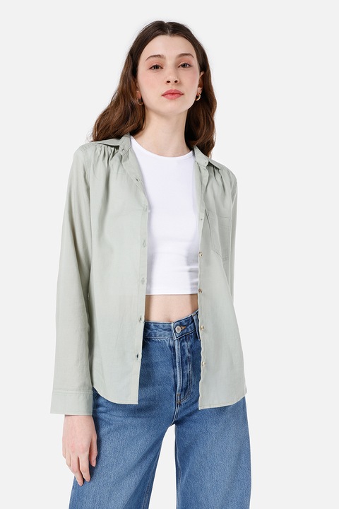 COLIN'S, Camasa uni cu guler amplu, Verde pal