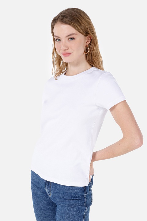 COLIN'S, Tricou uni de bumbac, Alb