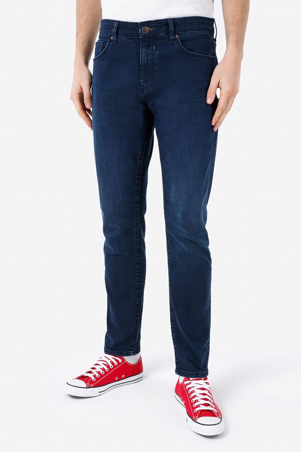 COLIN'S, Blugi slim fit cu talie medie Danny, Bleumarin, W28-L30