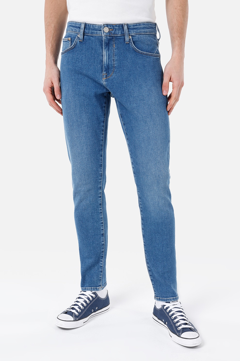 COLIN'S, Blugi slim fit cu aspect decolorat Danny, Albastru royal, W29-L32