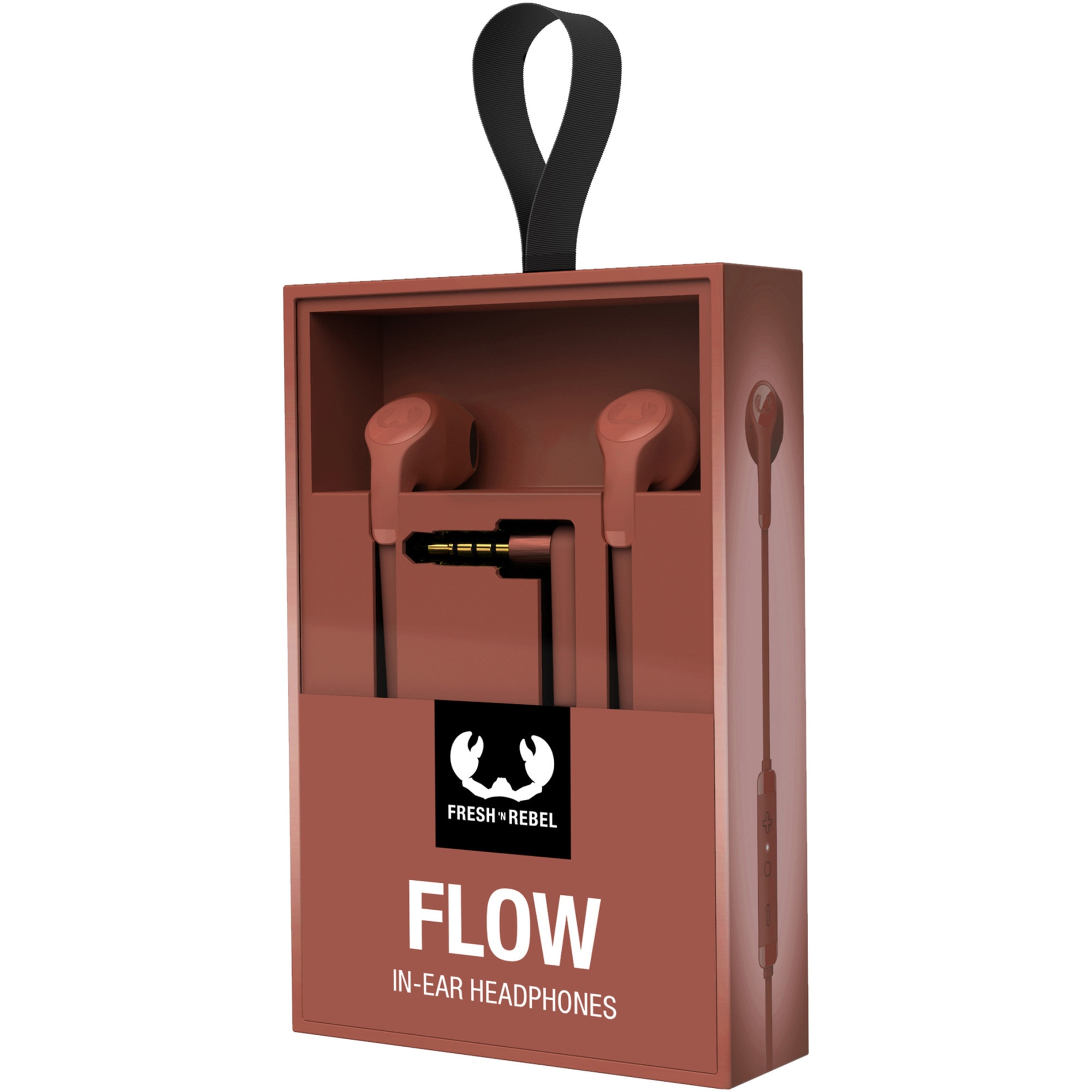 Casti In-Ear Fresh 'n Rebel Flow, Microfon, Cu fir, Safari Red