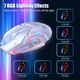 Gaming egér, Bailink, Állítható 1200/1600/2400 /3200DPI, RGB világítás, 7 szín LED-del, 6 gomb, Ergonomikus, Fehér