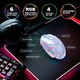 Gaming egér, Bailink, Állítható 1200/1600/2400 /3200DPI, RGB világítás, 7 szín LED-del, 6 gomb, Ergonomikus, Fehér