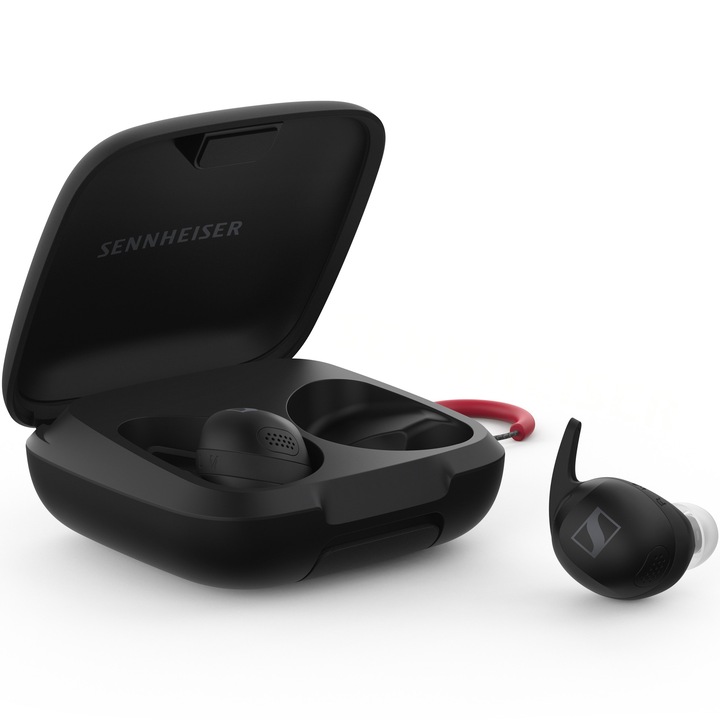 Слушалки In-Ear Sennheiser Momentum Sport, Bluetooth, HR Monitor, Body Temp, Микрофон, Черен