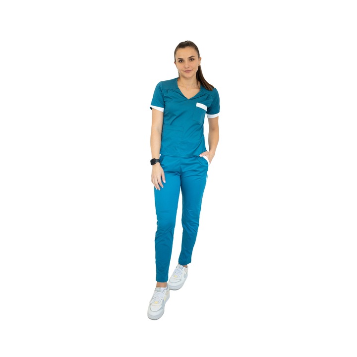 Costum medical Adora, Blue Petrol, 46-3XL