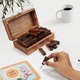 Set de 70 de stampile cu litere, Gsedaox, Lemn, Maro