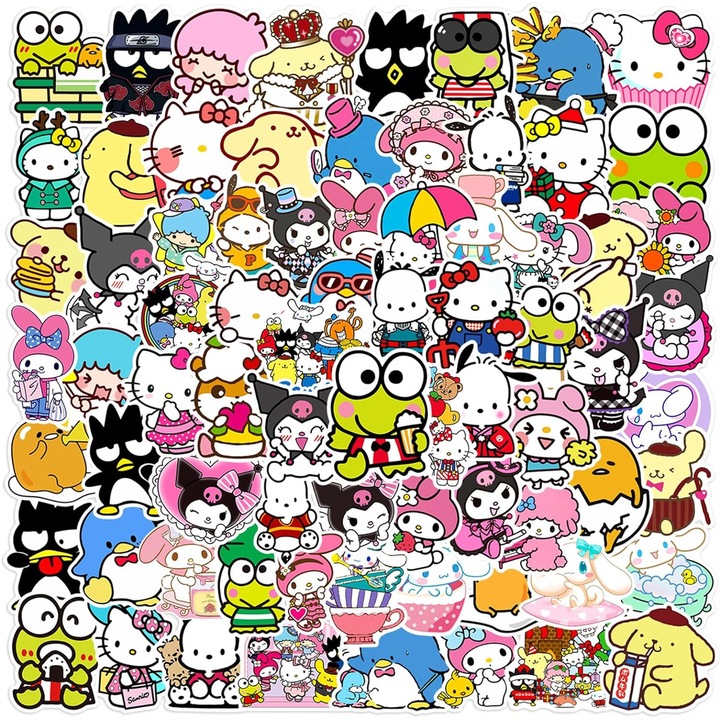 Set 100 autocolante Sanrio, Gsedaox, Multicolor