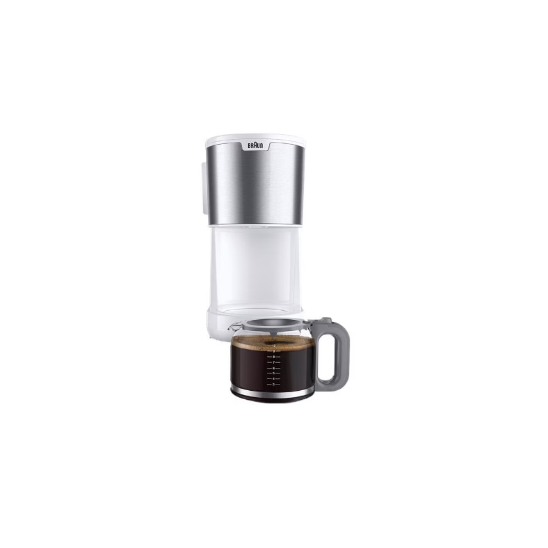 Cafetiera Braun PurShine KF1500WH, 1000 W, 10 cesti, sistem OptiBrew, oprire automata, Alb
