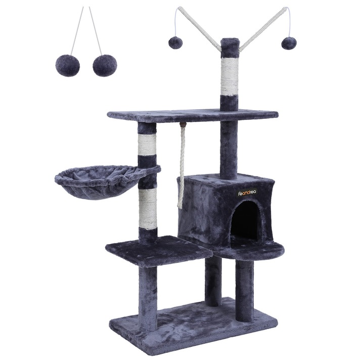 Ansamblu de joaca pentru pisici, bleumarin, 60x36x134cm