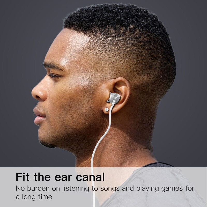 Casti cu fir intraauriculare / Sunet stereo HiFi + Intraauricular confortabil / Type-c / Argintiu