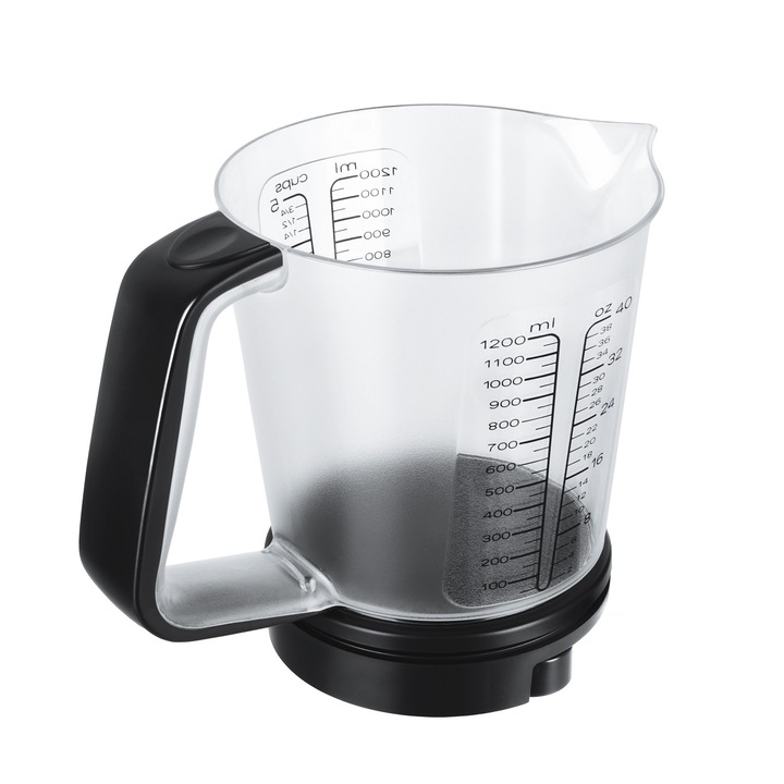Cantar electronic de bucatarie Adler cu cana gradata masurare lichide sau solide pana la 1200 ml si 5kg, precizie 1g, functie tare negru