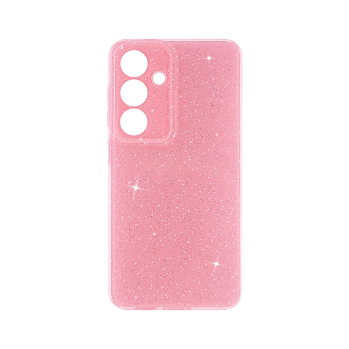 Силиконов калъф BestCase за Samsung Galaxy A34 5G, Microfiber, Camera Protection, Crystal Glitter Pink